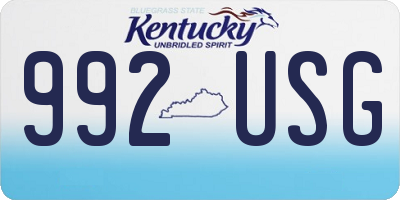 KY license plate 992USG