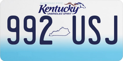 KY license plate 992USJ