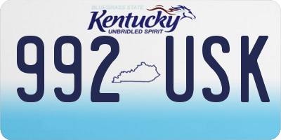 KY license plate 992USK