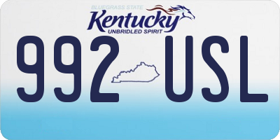 KY license plate 992USL