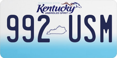 KY license plate 992USM