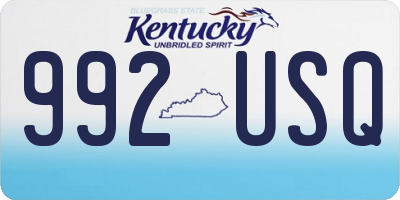 KY license plate 992USQ