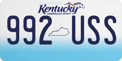KY license plate 992USS