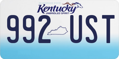 KY license plate 992UST