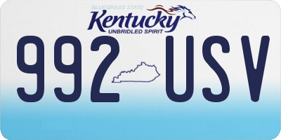 KY license plate 992USV