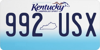 KY license plate 992USX