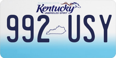 KY license plate 992USY