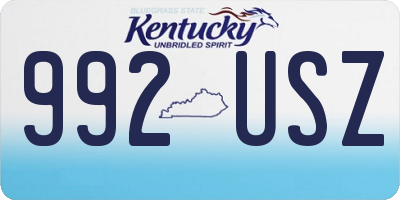 KY license plate 992USZ