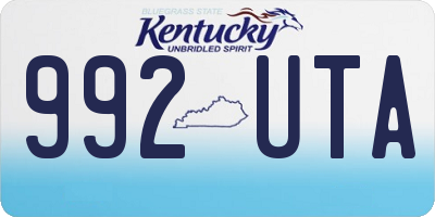 KY license plate 992UTA