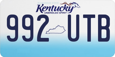 KY license plate 992UTB