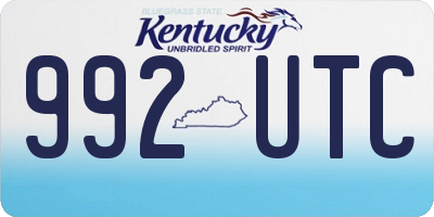 KY license plate 992UTC