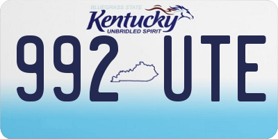 KY license plate 992UTE