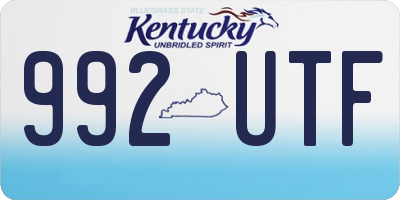 KY license plate 992UTF