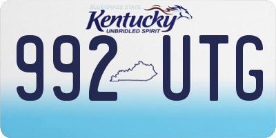 KY license plate 992UTG