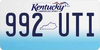 KY license plate 992UTI