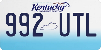 KY license plate 992UTL