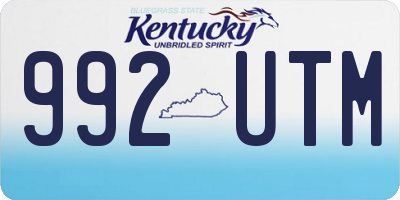KY license plate 992UTM