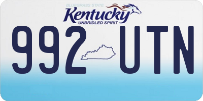 KY license plate 992UTN
