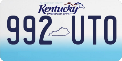 KY license plate 992UTO