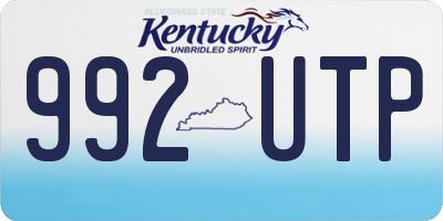 KY license plate 992UTP