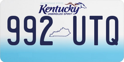 KY license plate 992UTQ