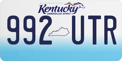KY license plate 992UTR