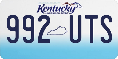 KY license plate 992UTS