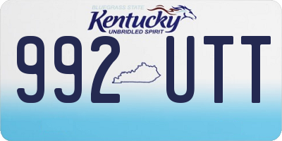 KY license plate 992UTT