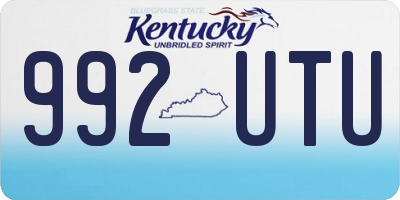 KY license plate 992UTU