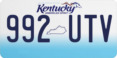 KY license plate 992UTV