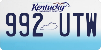 KY license plate 992UTW