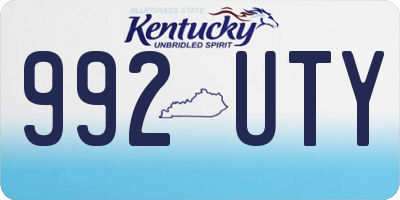 KY license plate 992UTY
