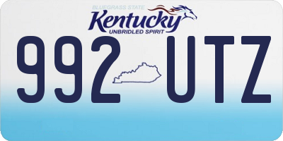 KY license plate 992UTZ