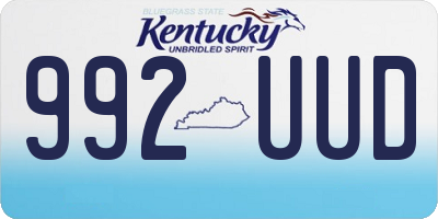 KY license plate 992UUD