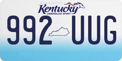 KY license plate 992UUG