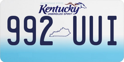 KY license plate 992UUI
