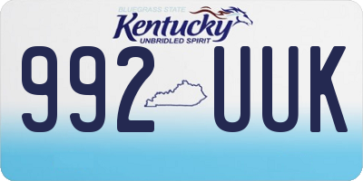 KY license plate 992UUK