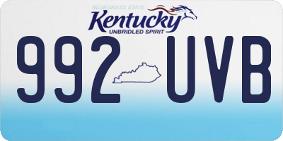 KY license plate 992UVB