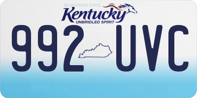 KY license plate 992UVC