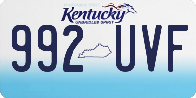 KY license plate 992UVF