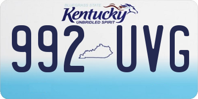KY license plate 992UVG