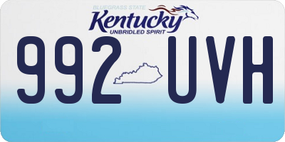 KY license plate 992UVH