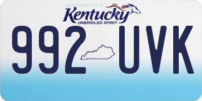 KY license plate 992UVK