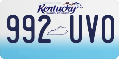 KY license plate 992UVO