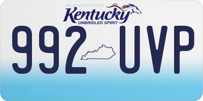 KY license plate 992UVP