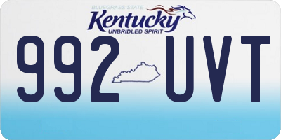 KY license plate 992UVT