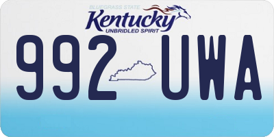 KY license plate 992UWA