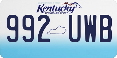 KY license plate 992UWB