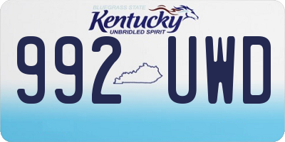KY license plate 992UWD