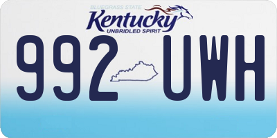 KY license plate 992UWH